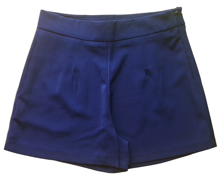 กางเกงขาสั้นเอวสูงผ้าฮานาโกะ สีกรม กระเป๋าขวา ซิปซ้าย Size S M L XL