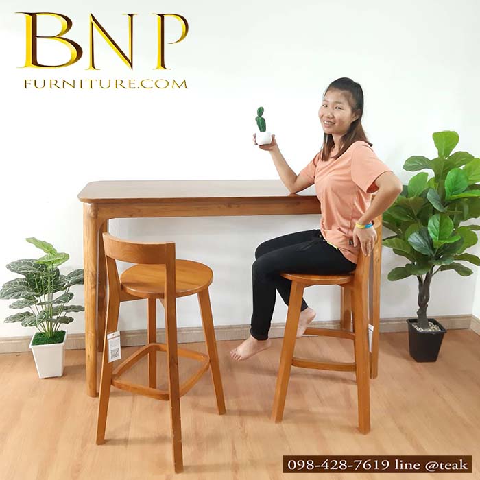 ชุดโต๊ะร้านกาแฟไม้สักรุ่นโชว์วี่