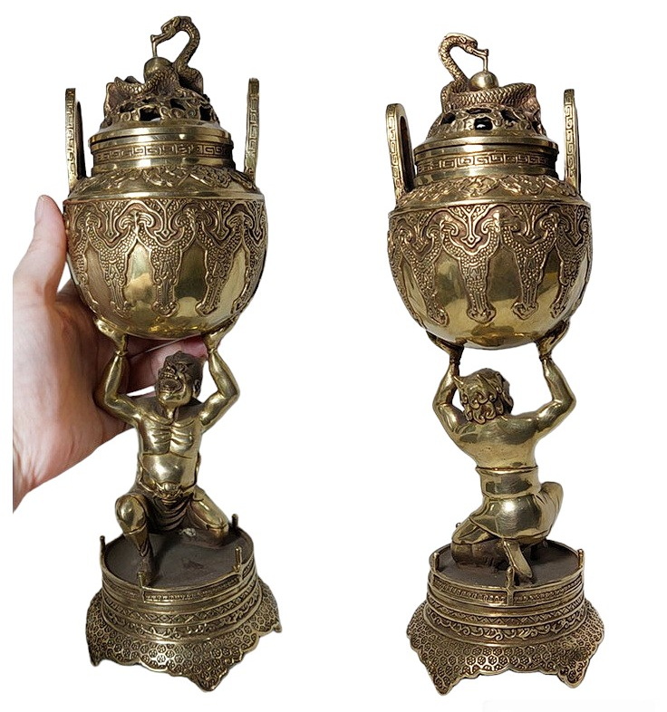 เตาจุดกำยาน กระถางธูป ที่จุดกำยานเม็ด ของตกแต่งบ้าน สไตล์จีน