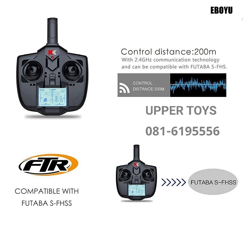 XK A800 4CH 3D 6G System RC เครื่องบินร่อนลงได้ 6 แกน Futaba RTF