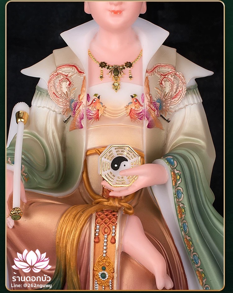 ตี่บ้อเนี่ยเนี้ย ตี่บ้อเหนียวเหนียว พระแม่ธรณีจีน ปางประทับนั่งบัลลังก์ งานผงหยกคุณภาพสูง ขนาด 12/16/19/26 นิ้ว