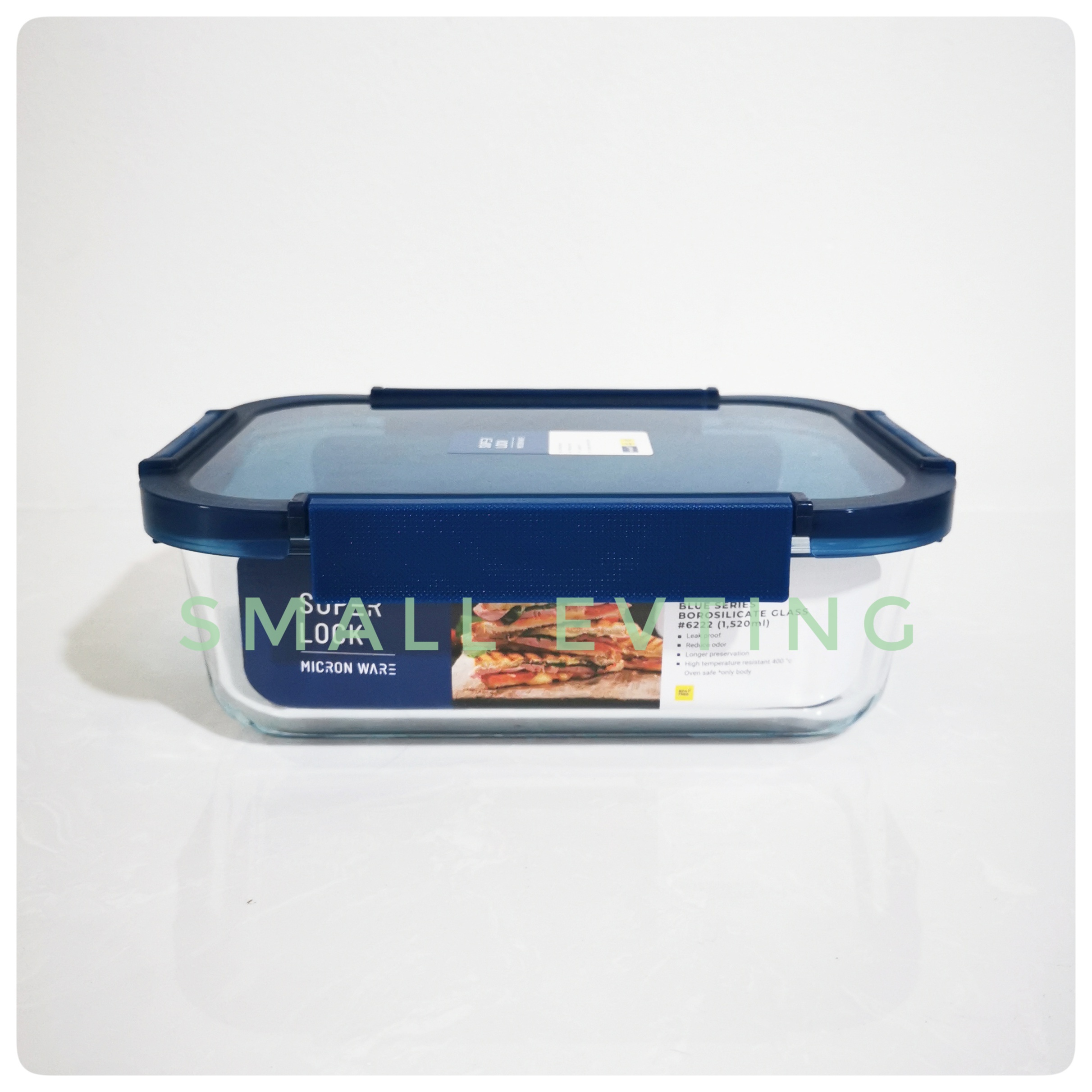 Small Evting กล่อง"แก้ว"ถนอมอาหาร Super Lock แท้ 100 % รุ่น 6222 ความจุ 1520 มล เข้าเตาอบ ไมโครเวฟ ได้