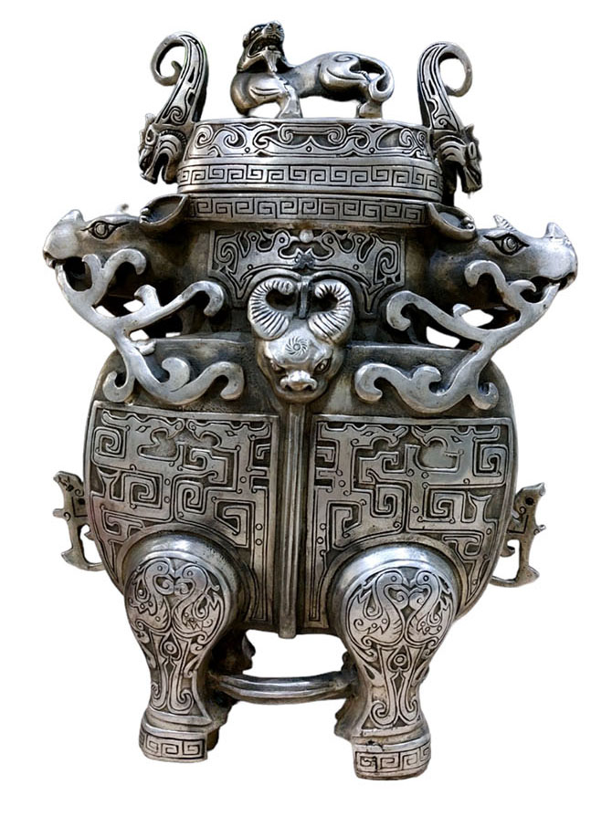 โถ แจกัน กระถางจุดกำยาน ของตกแต่งบ้านสัญลักษณ์มงคลจีน สูง 26cm