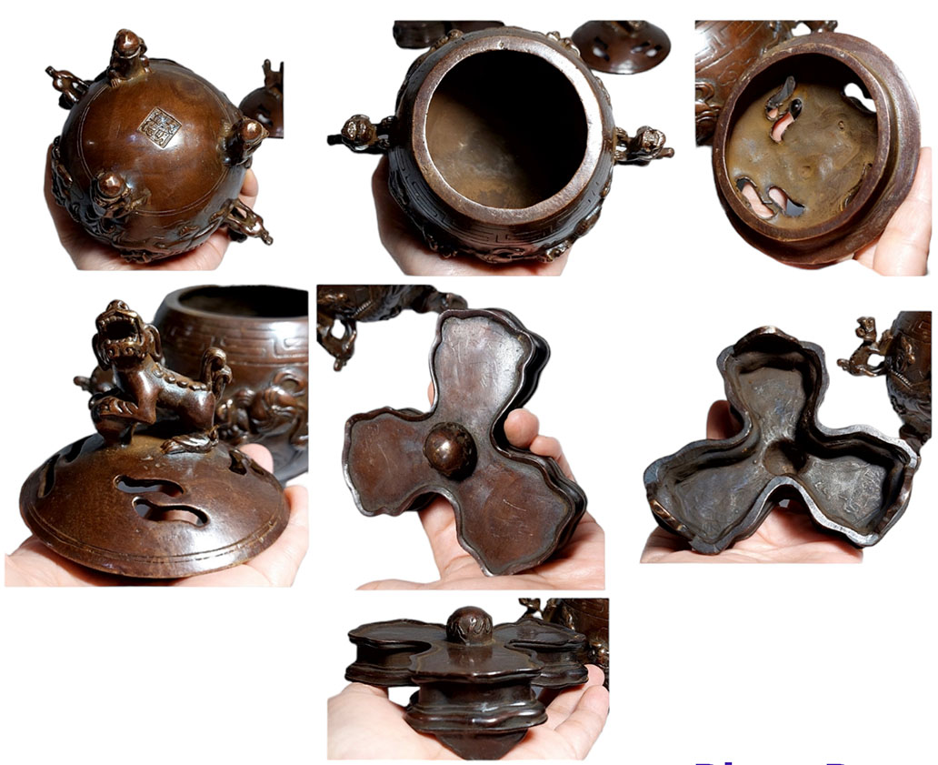 เตากำยาน กระถางกำยาน กระถางธูป ทองเหลืองสไตล์จีน