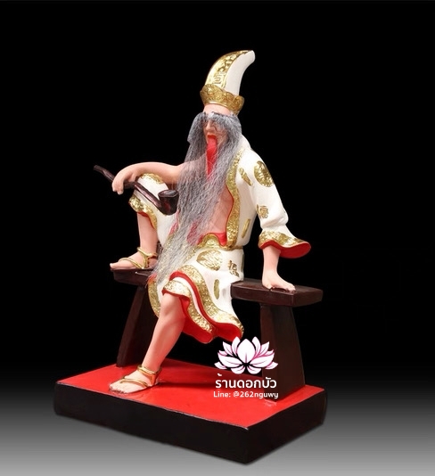 ชิดเอี๋ยโป๊ยเอี๋ย ตั่วแปะหยี่แปะ ยมฑูตขาวดำ ปางนั่งชันเข่า งานเรซิ่น ขนาด 10/12/16 นิ้ว