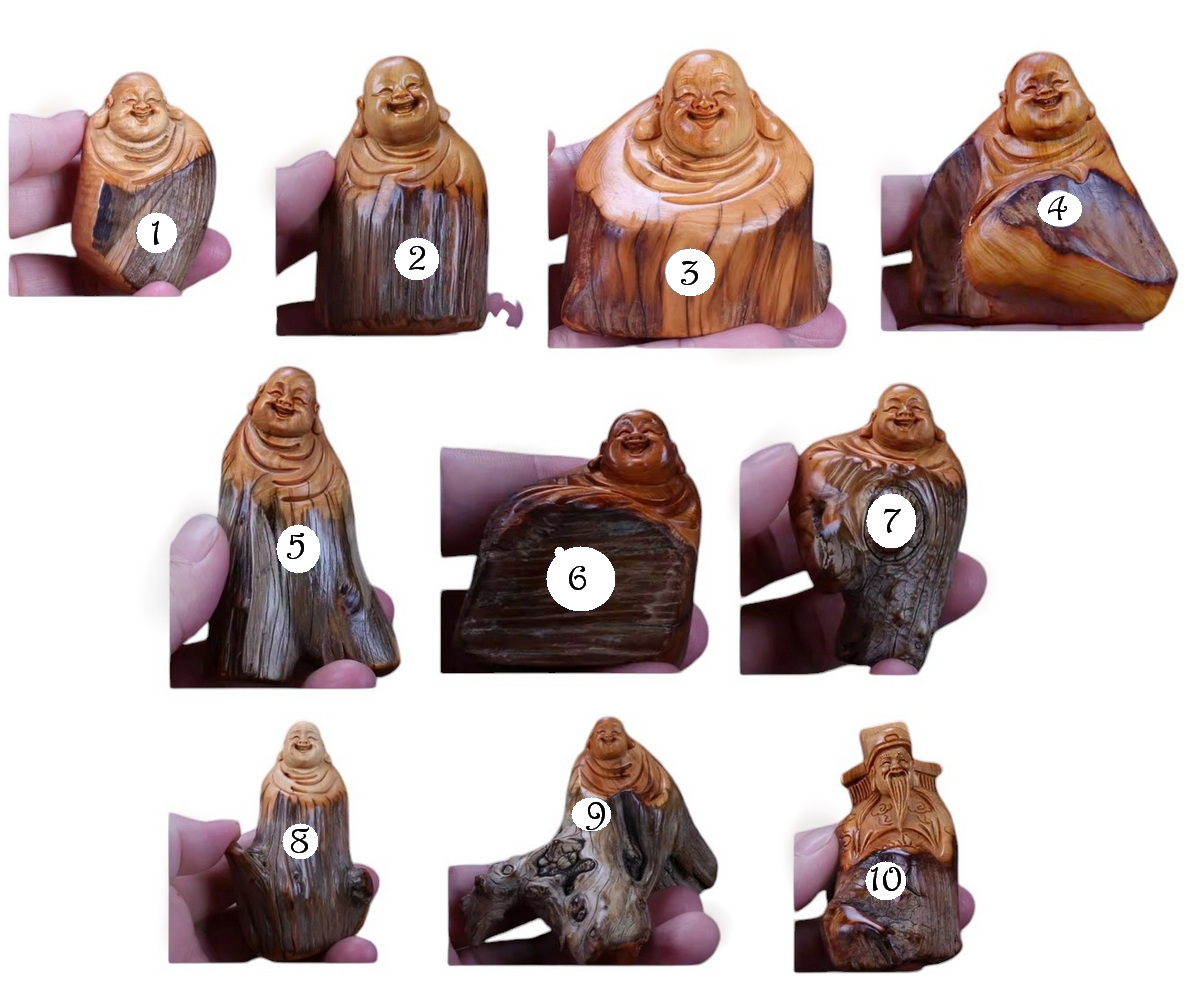 สังกัจจายน์ พระเมตไตรย พระยิ้ม เเทพเจ้าไฉ่ซิงเอี๊ย ไม้ทูจา ขนาดเล็ก