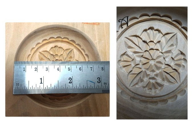 พิมพ์ไม้เคาะ พิมพ์ขนม พิมพ์ขนมไหว้เจ้า พิมพ์ขนมลายดอก กลม เบอร์2 (ขนาดประมาณ7cm-7.5cm)