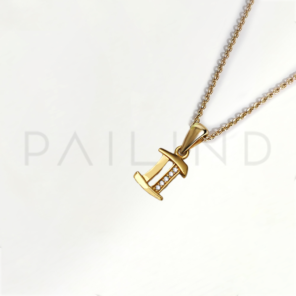 จี้เงินแท้ประดับพลอย สัญลักษณ์ Zodiac สำหรับชาวราศีมิถุน