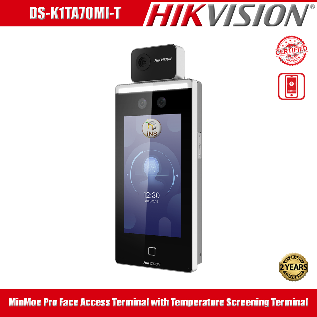 Hikvision MinMoe Pro Face Access Terminal with Temperature Screening Terminal สแกนใบหน้าพร้อมวัดอุณหภูมิ DS-K1TA70MI-T