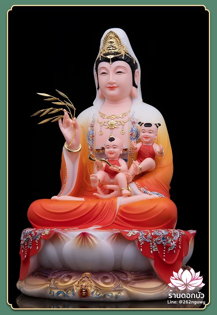 พระโพธิสัตว์กวนอิมปางประทานบุตร พระแม่กวนอิมประทานบุตร งานหินอ่อนคุณภาพสูง ขนาด 12/16/19/26 นิ้ว