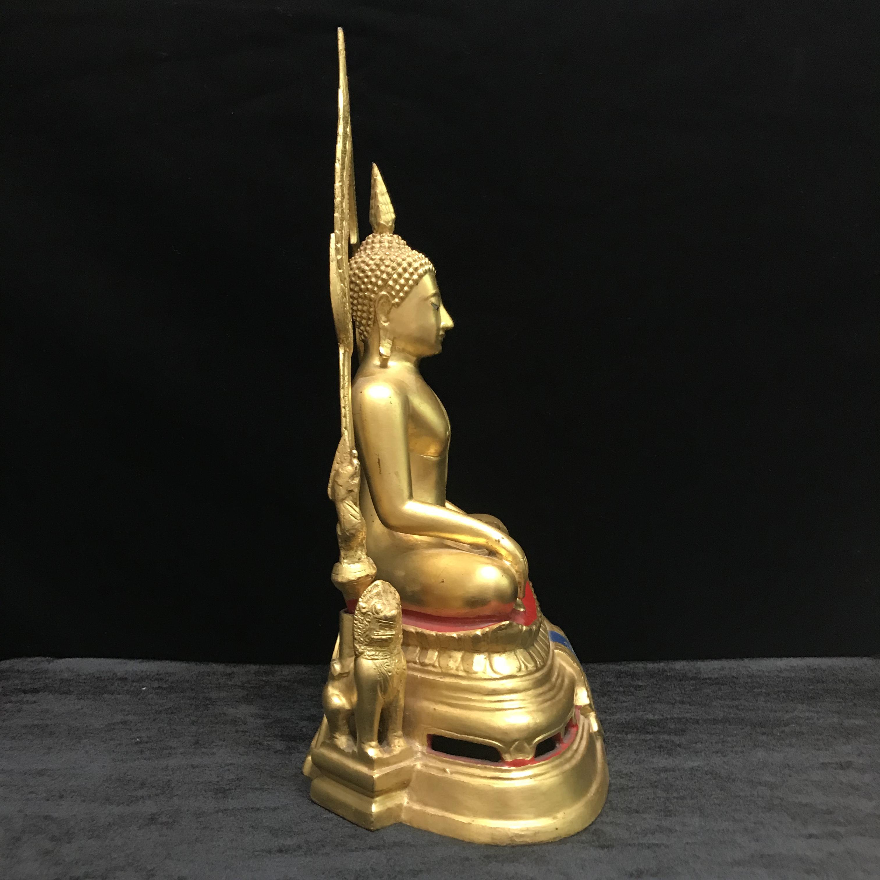 พระพุทธชินราช มวก วัดเบญจมบพิตร ปี 2519 หน้าตัก 5.9 นิ้ว หล่อดินไทย ปิดทองเดิม(ในหลวงรัชกาลที่9และราชินีเสด็จฯเททอง)