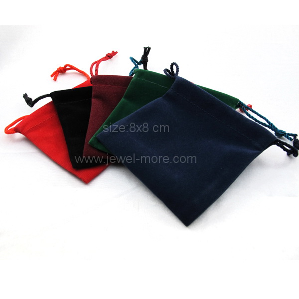 ถุงผ้ากำมะหยี่ขนาด 8x8cm (โหล)สีแดง ดำ เขียว เลือดหมู น้ำเงิน