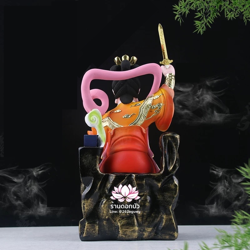 กิ่วเที้ยนเฮี่ยนลื้อ กิวเทียงเหี่ยงนึ่ง จิ่วเทียนเสวียนนี่ ปางนั่งบัลลังก์เหยียบดอกบัว งานเรซิ่น ขนาด 12/16/19 นิ้ว