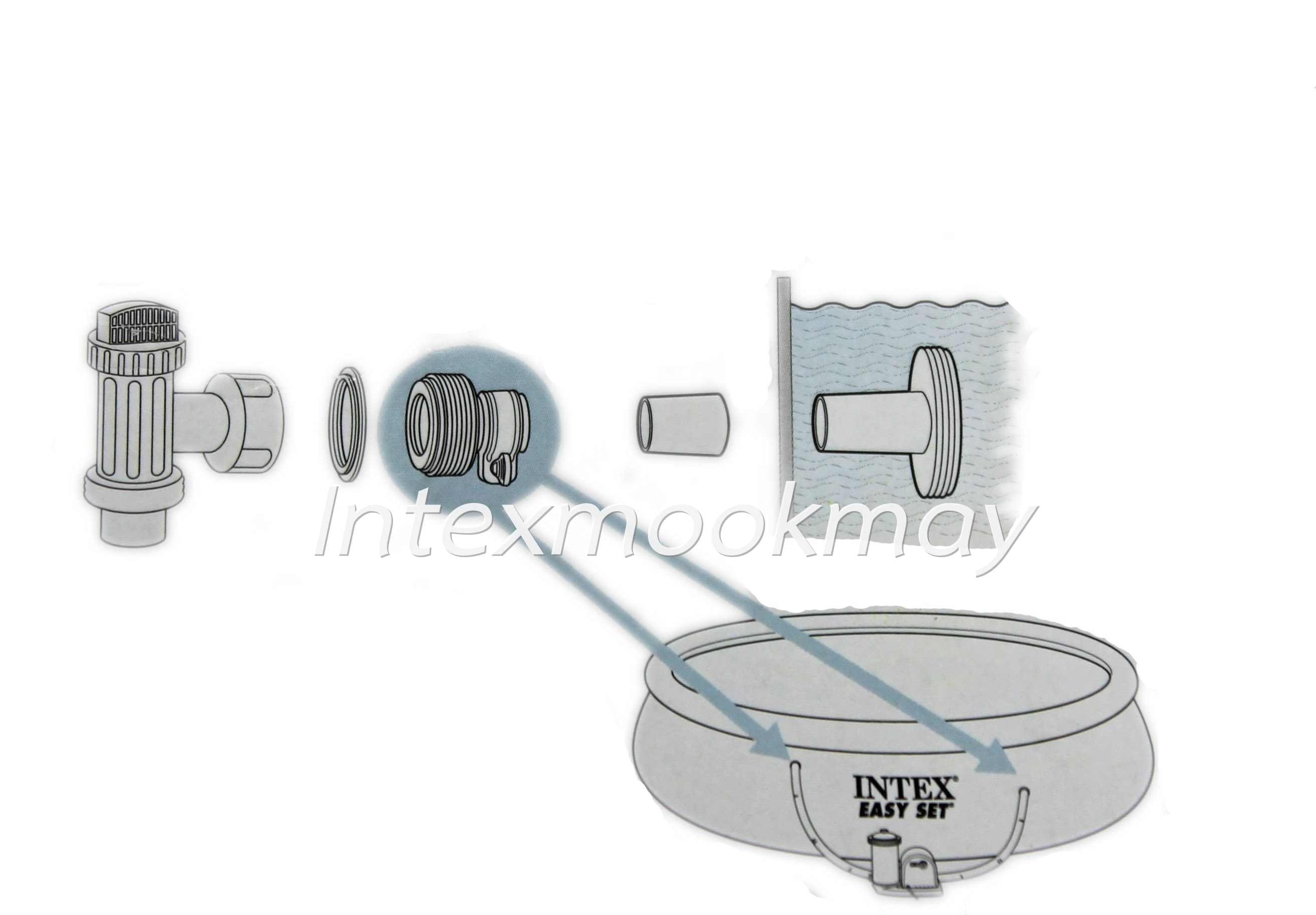 Intex 10722 อะไหร่สระน้ำ Adapter B (1 อัน)
