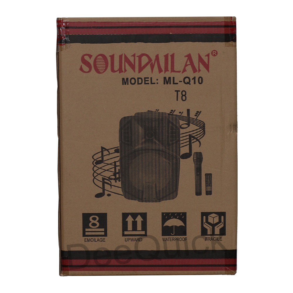 ตู้ลำโพง ลำโพงบลูทูธ 8นิ้ว ไฟกระพริบ ไมค์ลอย Soundmilan รุ่น ML-Q10 T8