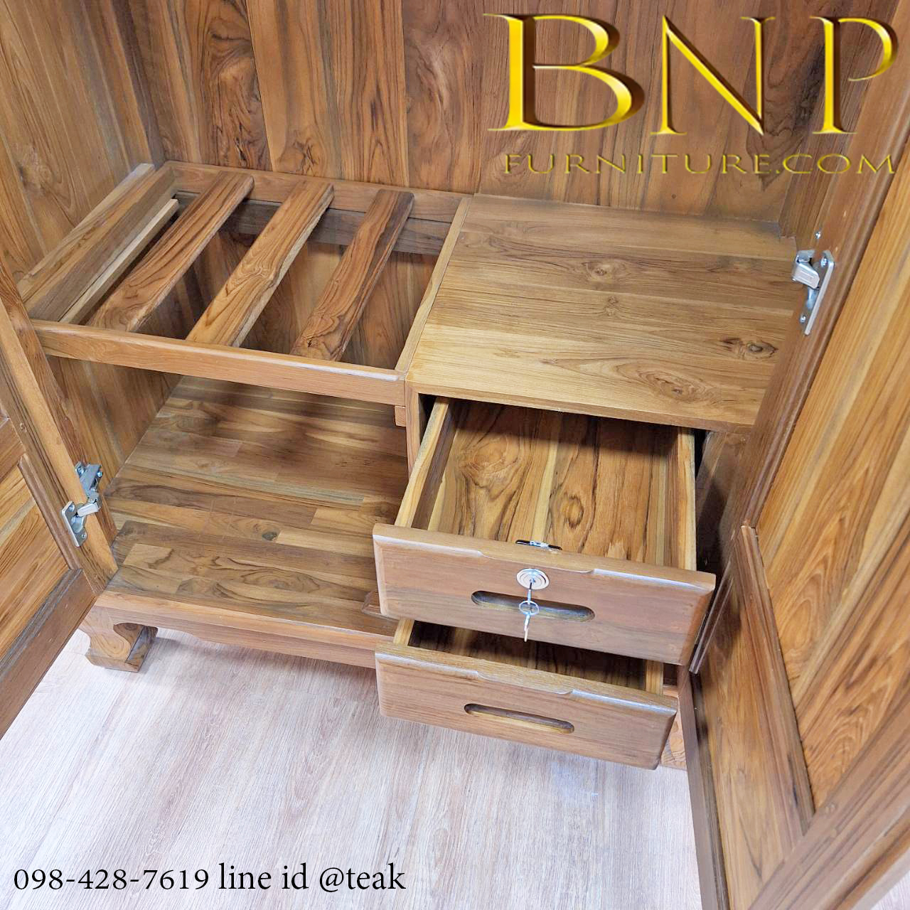 ผู้เสื้อผ้าเด็ก รุ่น 2 บานเปิด ขาสิงห์