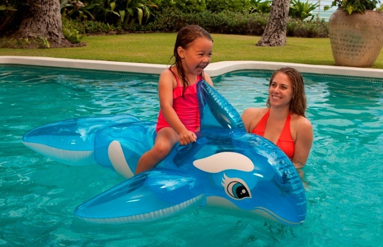 Intex 58523 Whale Ride-on แพปลาวาฬ สีฟ้าใส