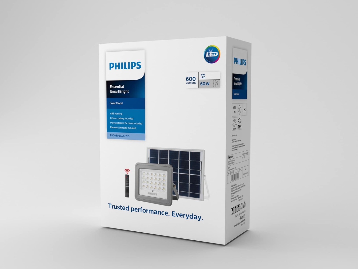 Philips โคมไฟฟลัดไลท์โซล่าเซลล์แอลอีดีฟิลิปส์ รุ่น BVC080 LED6/765 60 วัตต์ แสงเดย์ไลท์