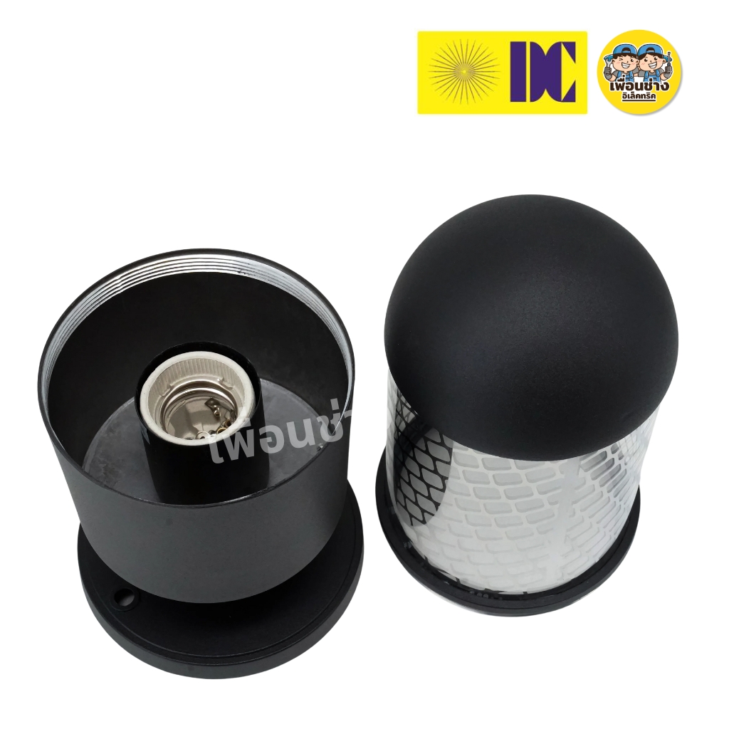ยี่ห้อ DC รุ่น DCO-KXA24-4-BK โคมไฟหัวเสา ขั้ว E27 สีดำ โคมติดเสา ไฟภายนอก โคมไฟหัวเสา กันน้ำ IP54