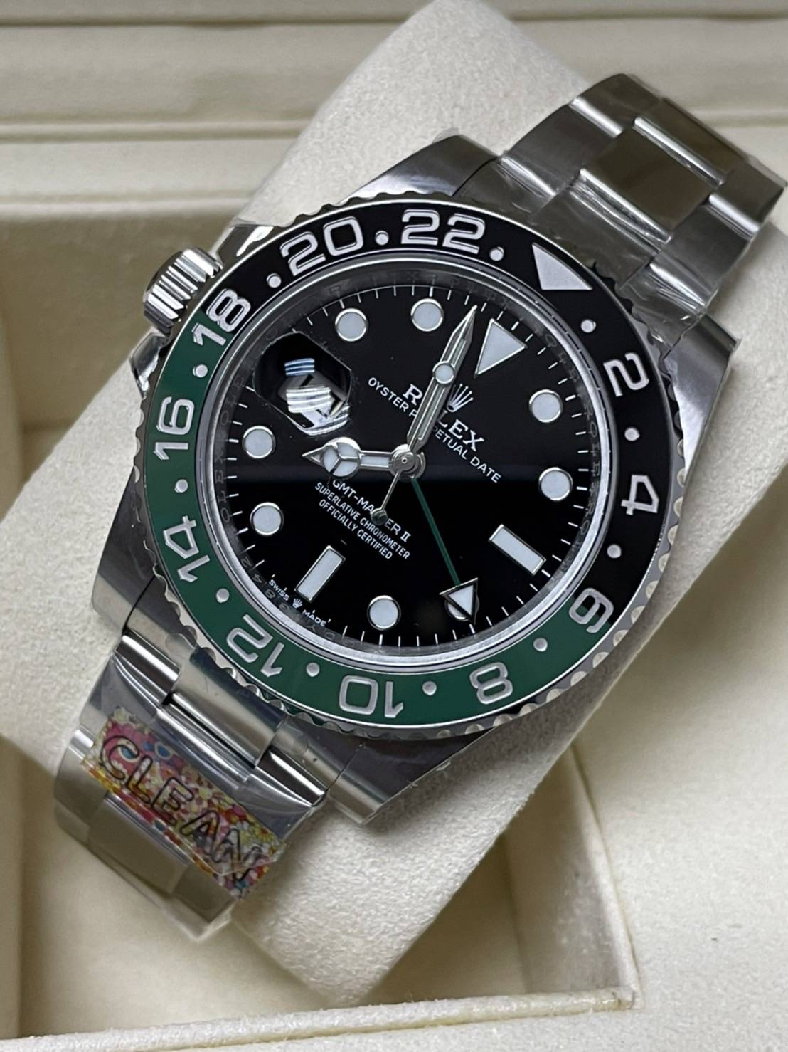 PRE-ORDER ROLEX GMT MASTER II SPRITE CLEAN FACTORY (40MM.) กลไกโคลน ROLEX 3186