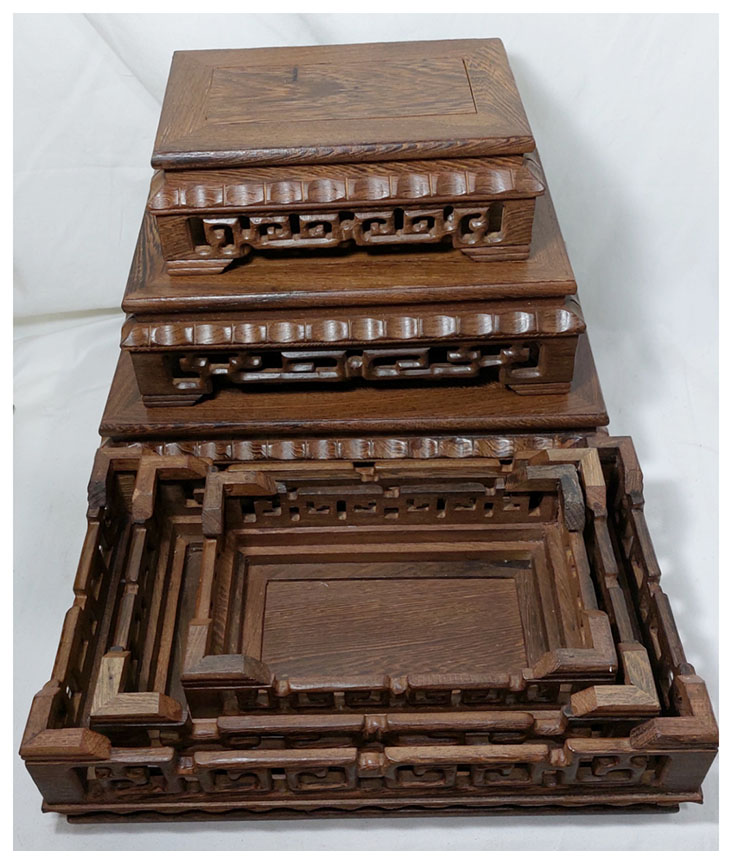 กี๋หรือฐานไม้สไตล์จีน สี่เหลี่ยมผืนผ้า มี3ขนาด หลายราคา ราคาเริ่ม