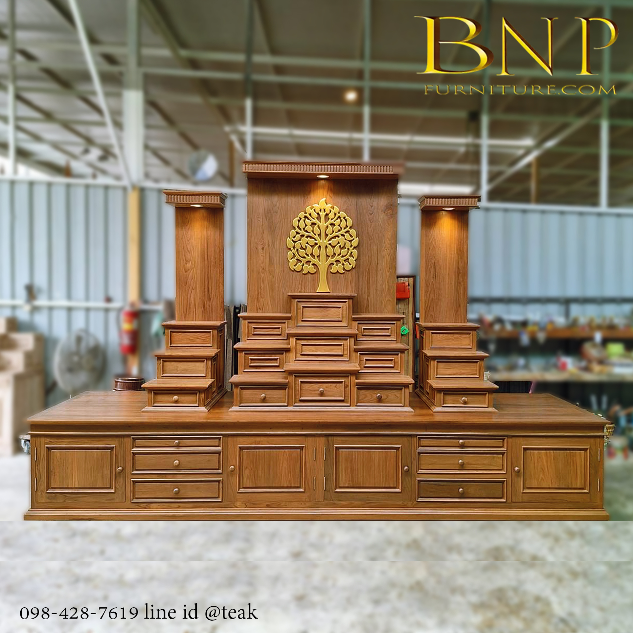 โต๊ะหมู่โมเดิร์นใหญ่ รุ่น ไตรมิตร 3.5 เมตร