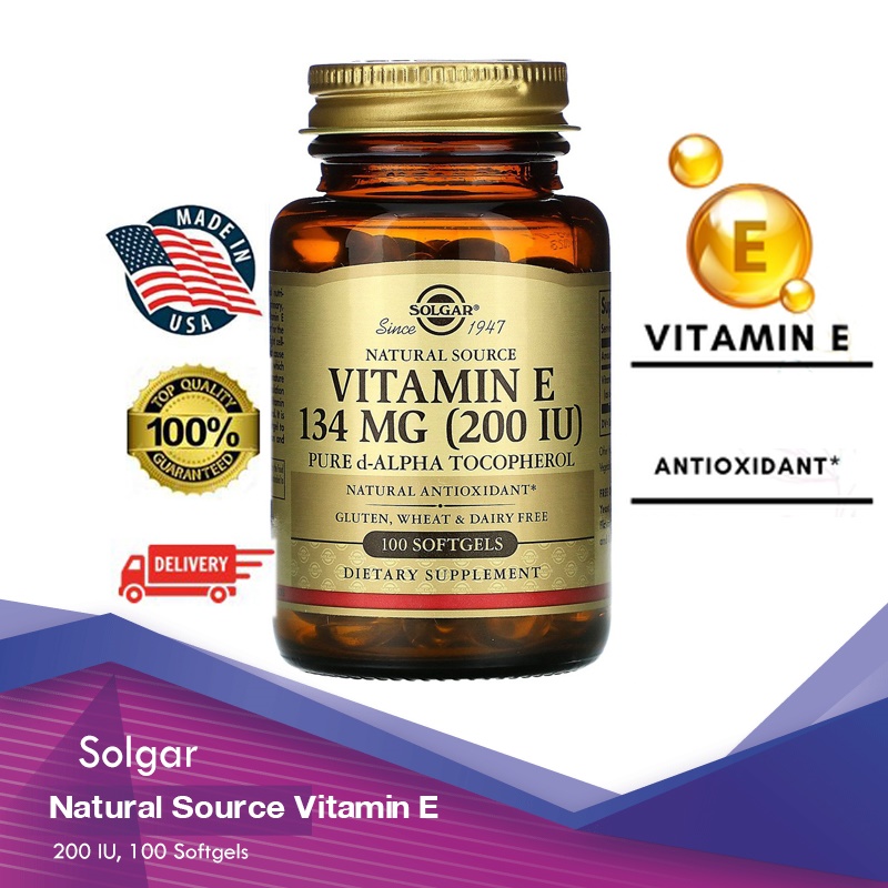 Solgar, Natural Source Vitamin E, 200 IU, 100 Softgels