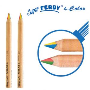ดินสอสีไม้สามเหลี่ยมไส้ 4 สี Super Ferby