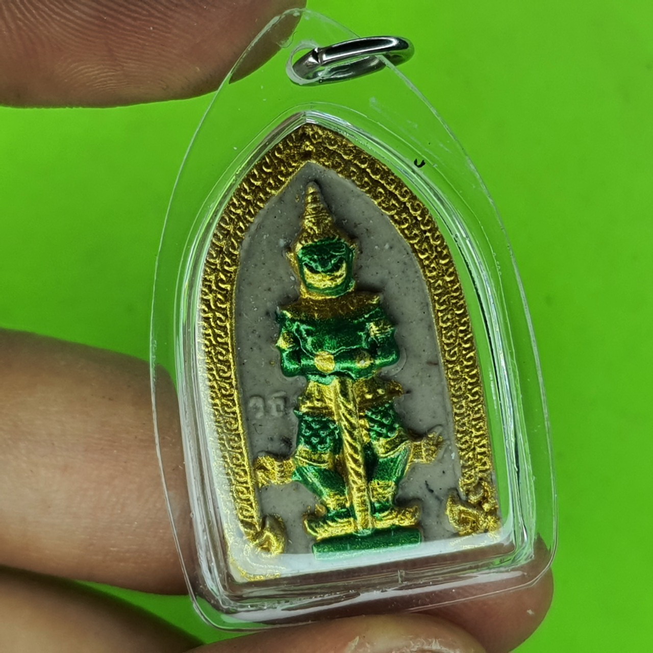 พระเครื่อง ท้าวเวสสุวรรณ เลี่ยมกรอบ สีขาว แต่ง เขียว รุ่น แก้ปีชง รวยไม่จบ จนไม่เป็น ภัยไม่มี ท้าวเวสสุวัณ จี้ท้าวเวสสุวรรณ ท้าวเวสสุวรรณ