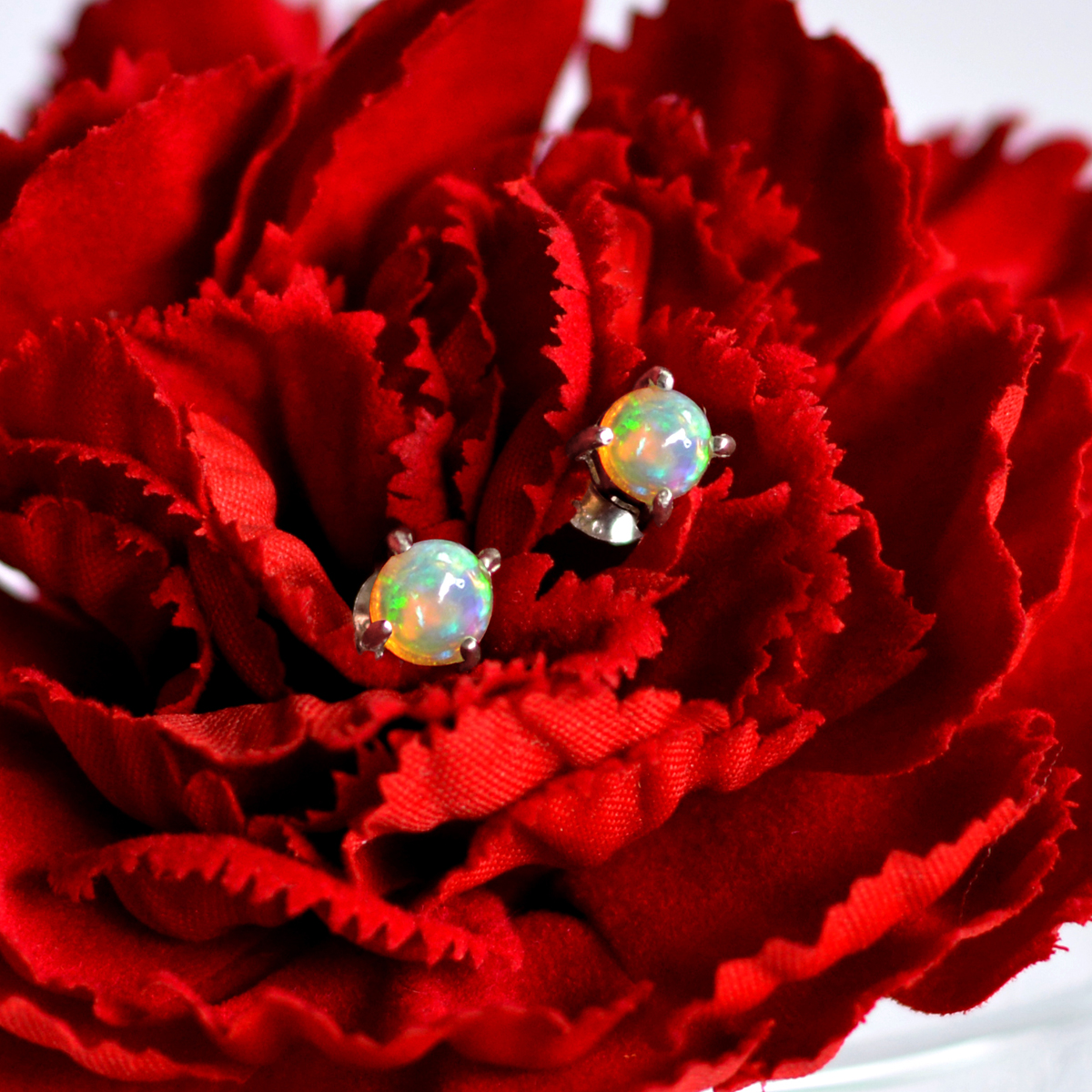 ต่างหูโอปอลแท้ ไฟสวย Opal earrings