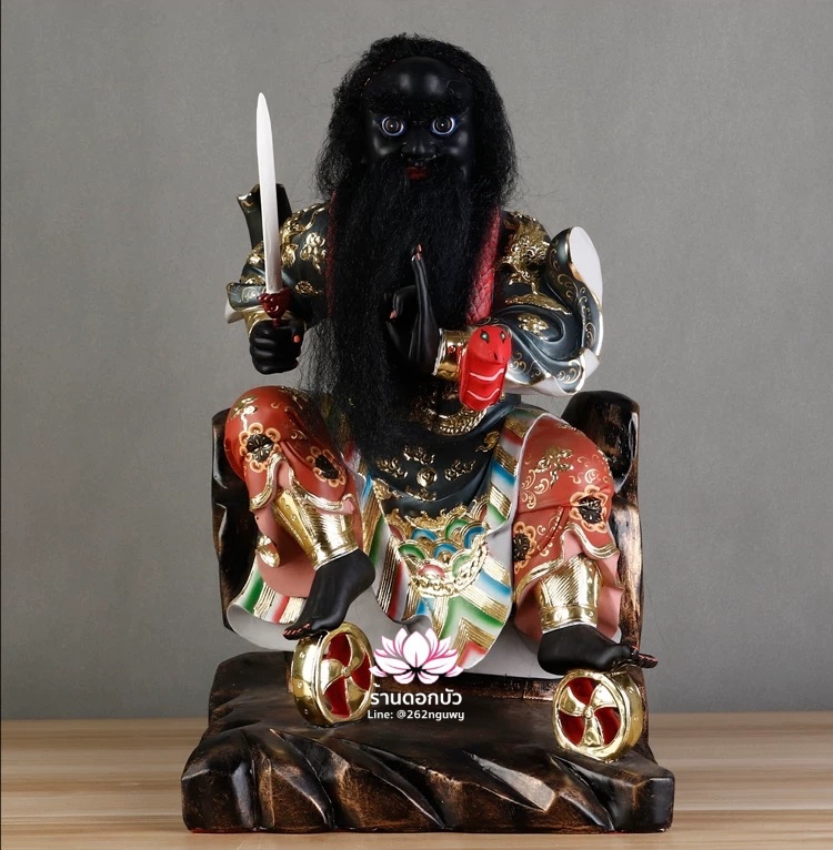 หวดจูเซ่งกุ๊น 3 พี่น้อง ฮวบจู่กง หรือ เตียวกงเสงกุ้น เชี่ยวกงเสงกุน (เขียว) และอั่งกงเสงกุ้น (แดง) ขนาด 19 นิ้ว