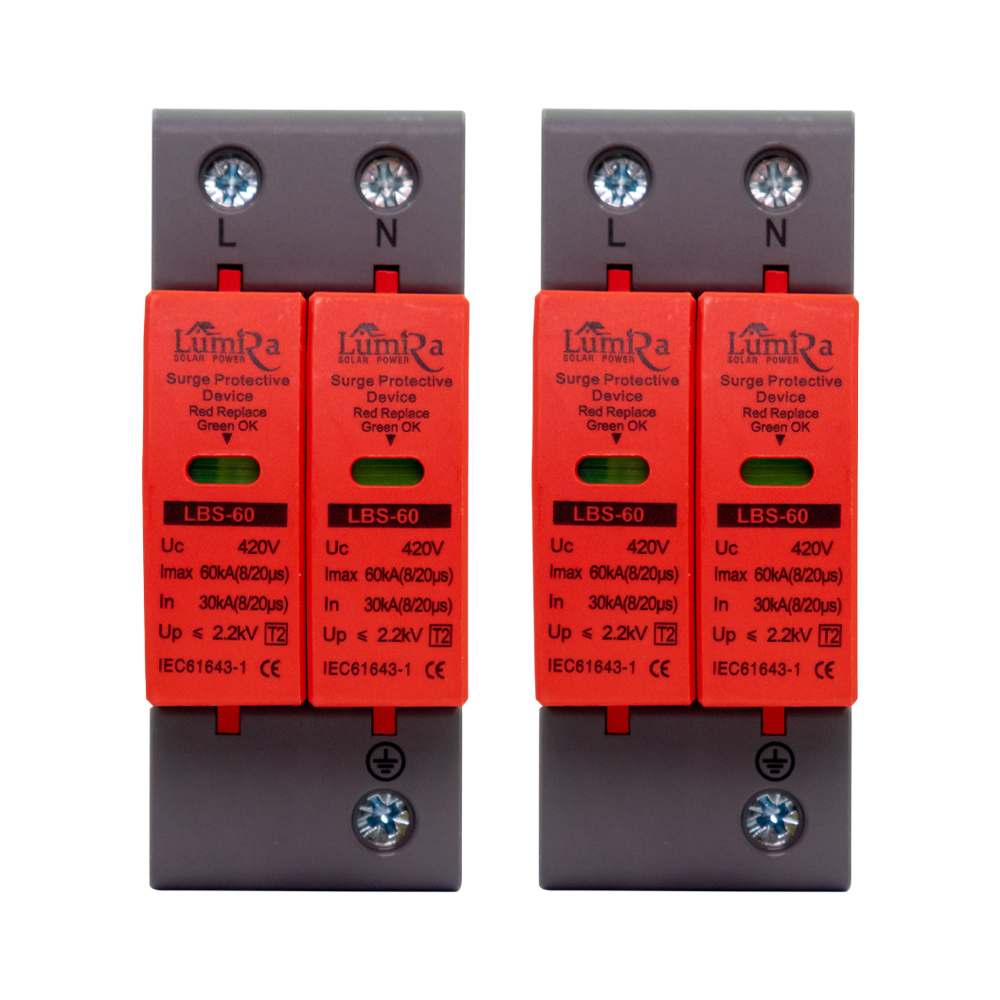 Lumira ไฟAC กันฟ้าผ่า กันไฟกระชาก Surge Protective 60KA 2P 3P AC 420V อุปกรณ์ลดความเสียหาย ไฟฟ้าสลับ
