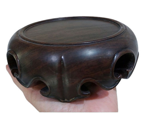 กี๋หรือฐานไม้สไตล์จีน ไม้ตัน ไม้ชิ้นเดียว ท๊อปกลม10cm อันละ