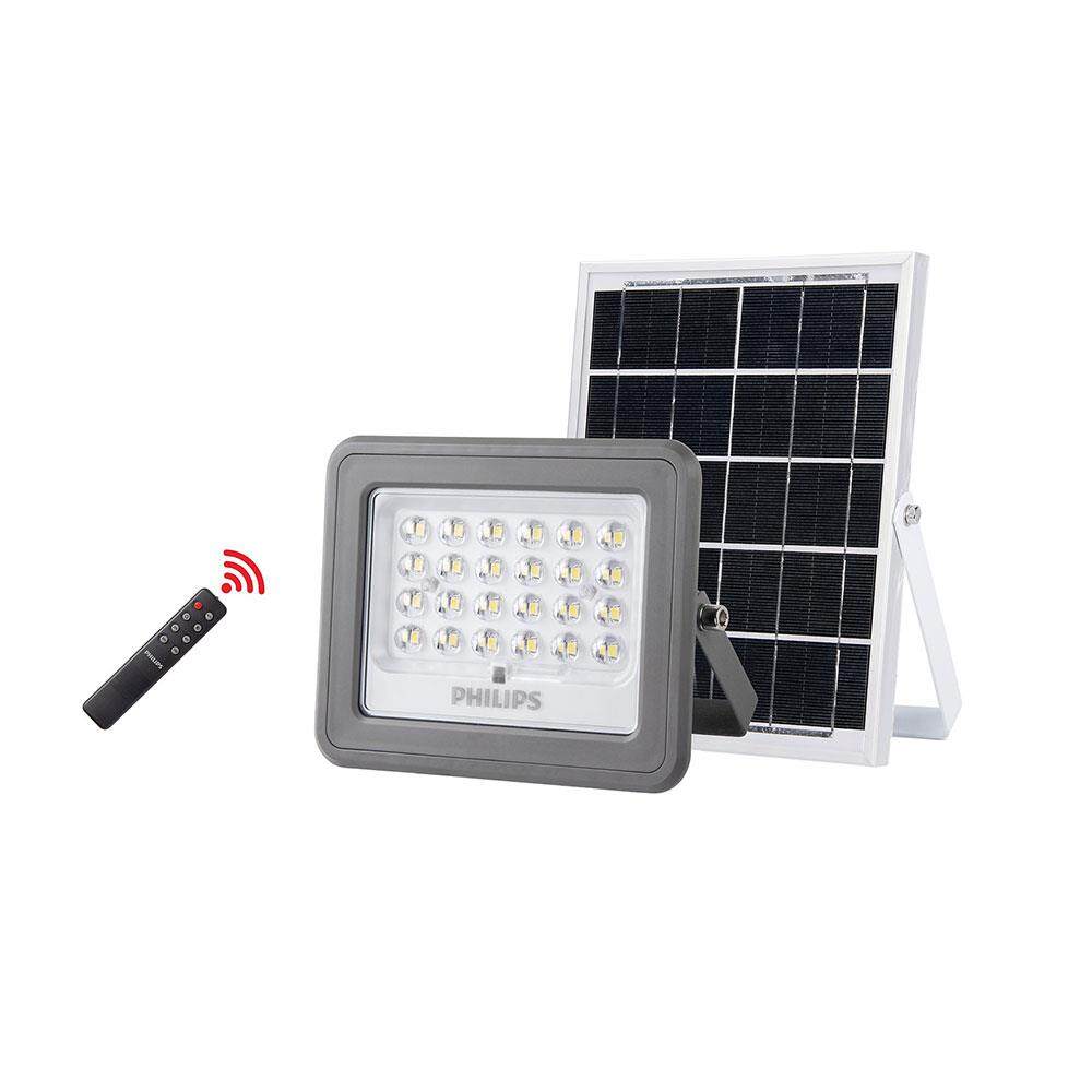 โคมไฟโซล่าเซล Philips SmartBright Solar Flood Light BVC080 พร้อมแผงโซลาร์และรีโมทควบคุม โซล่าเซล