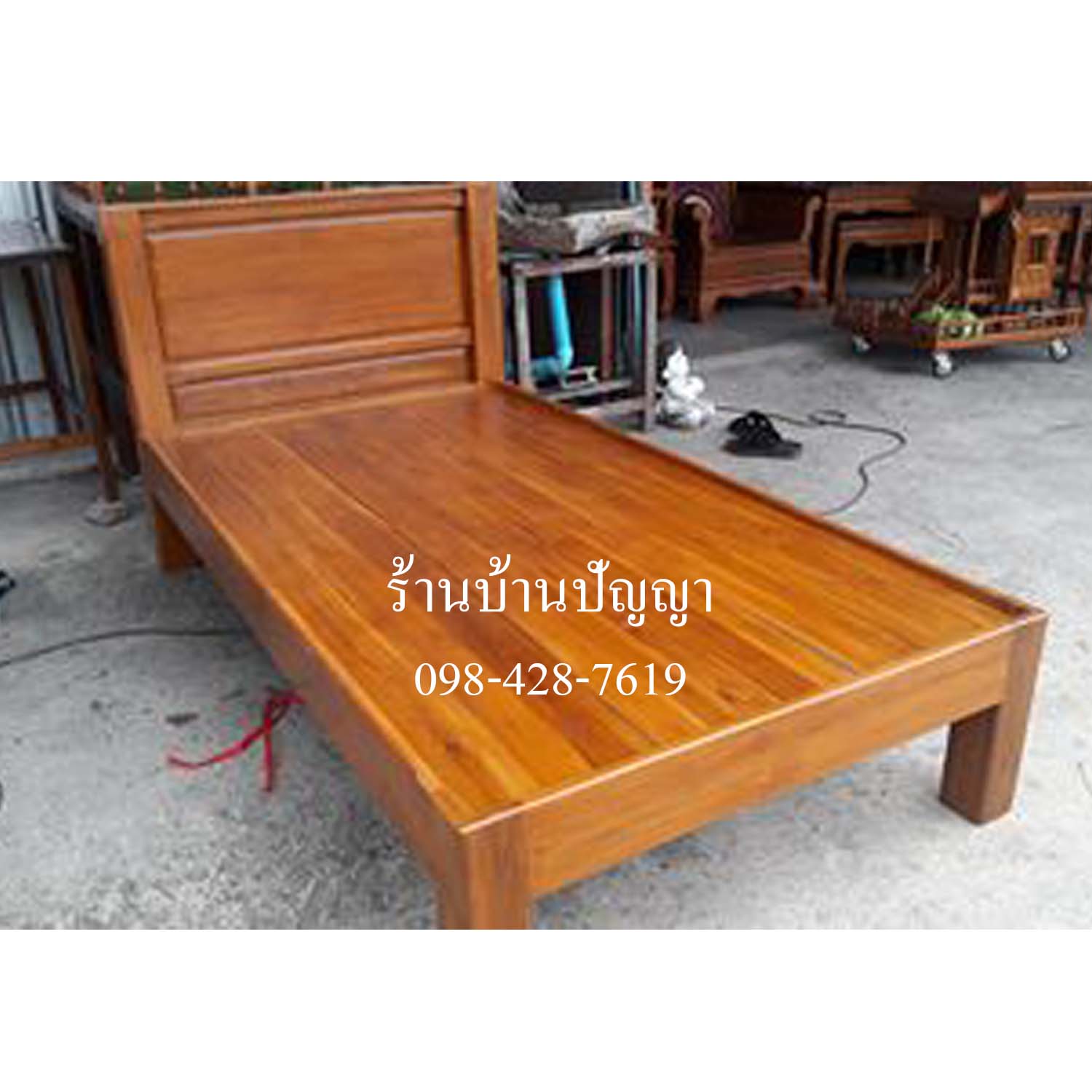 เตียง 3.5 ฟุต รุ่น เมดิสัน ( เต้าฟักตรง ท้ายโล้น 3.5 ฟุต )