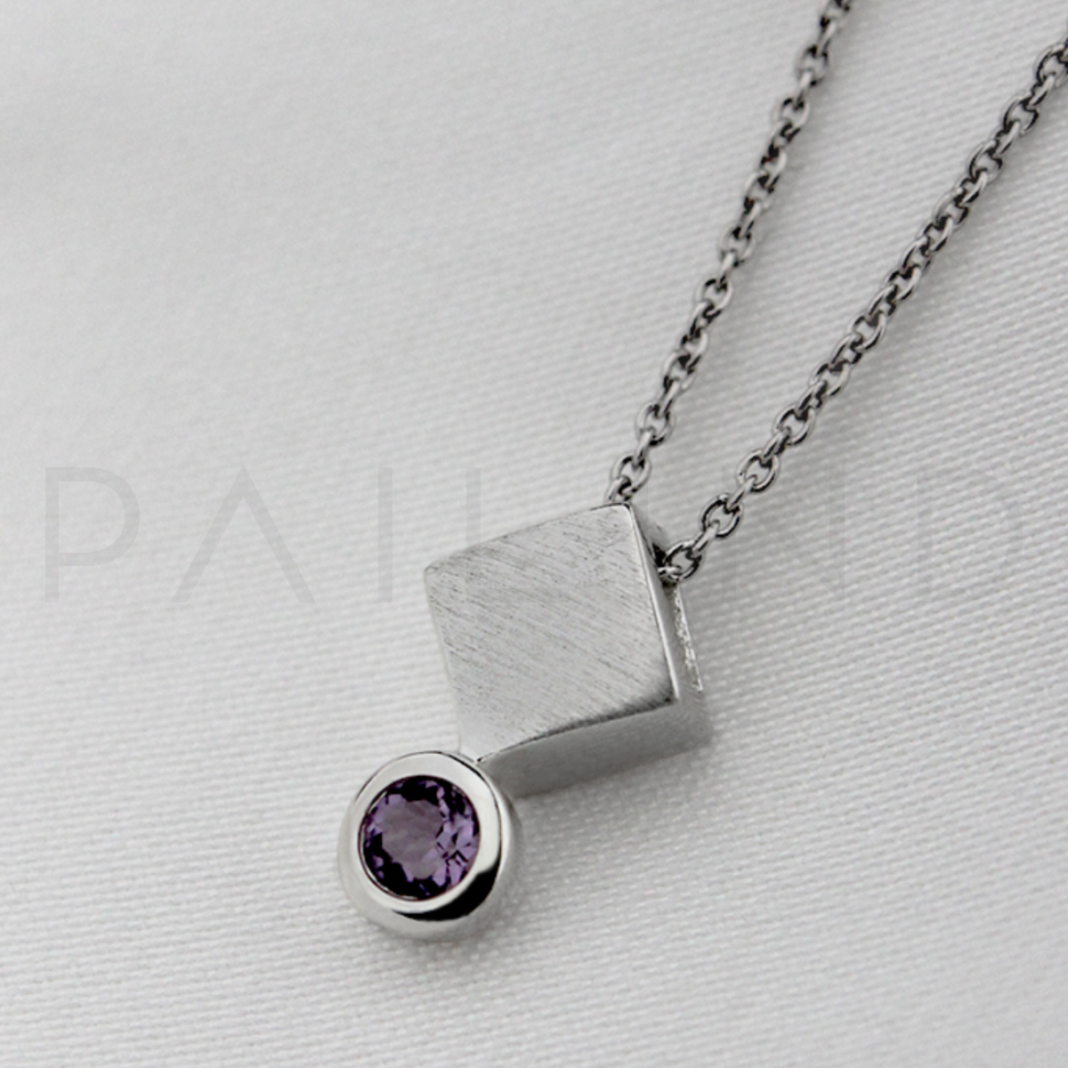 จี้เงินดีไซน์ประดับพลอย AMETHYST ( BRAZIL )