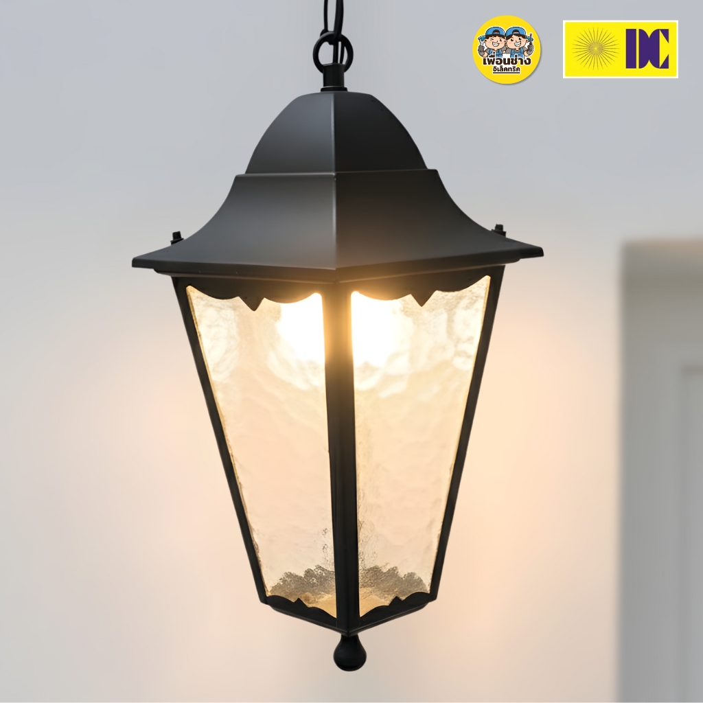 ยี่ห้อ DC โคมไฟห้อยเพดาน รุ่น C-818H/1-BK เฉพาะโคมไฟไม่มีหลอดแถม ใช้กับขั้ว E27 โคมไฟDC สีดำ ยาว128cm.