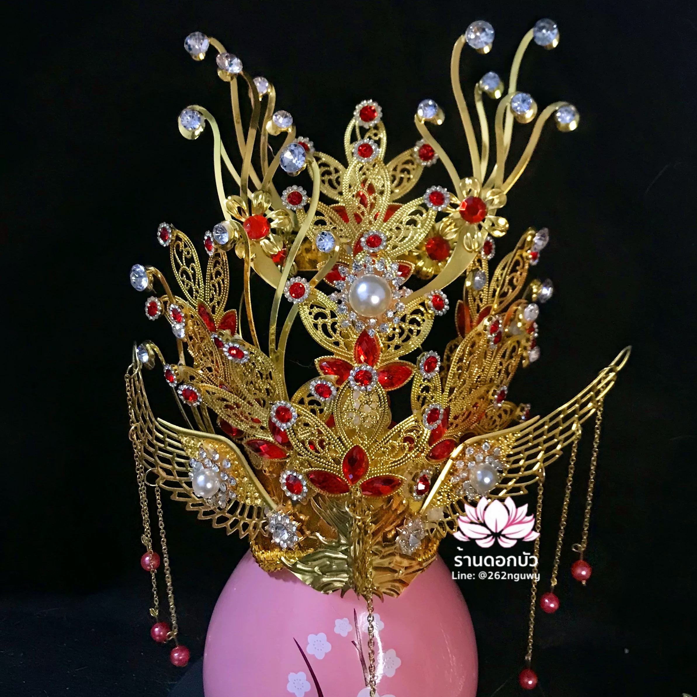 หมวกเทพเจ้าฝ่ายหญิง หมวกเทพนารี หมวกเทวนารี หมวกพระจีน หมวกกิมซิ้น หมวกเทพเจ้าจีน