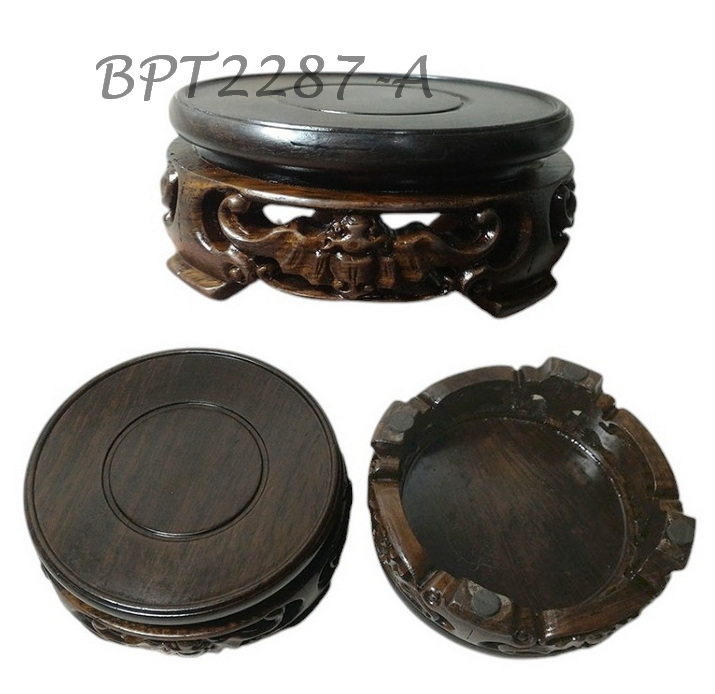 กี๋หรือฐานไม้สไตล์จีน ลายค้างคาว-BPT2287-