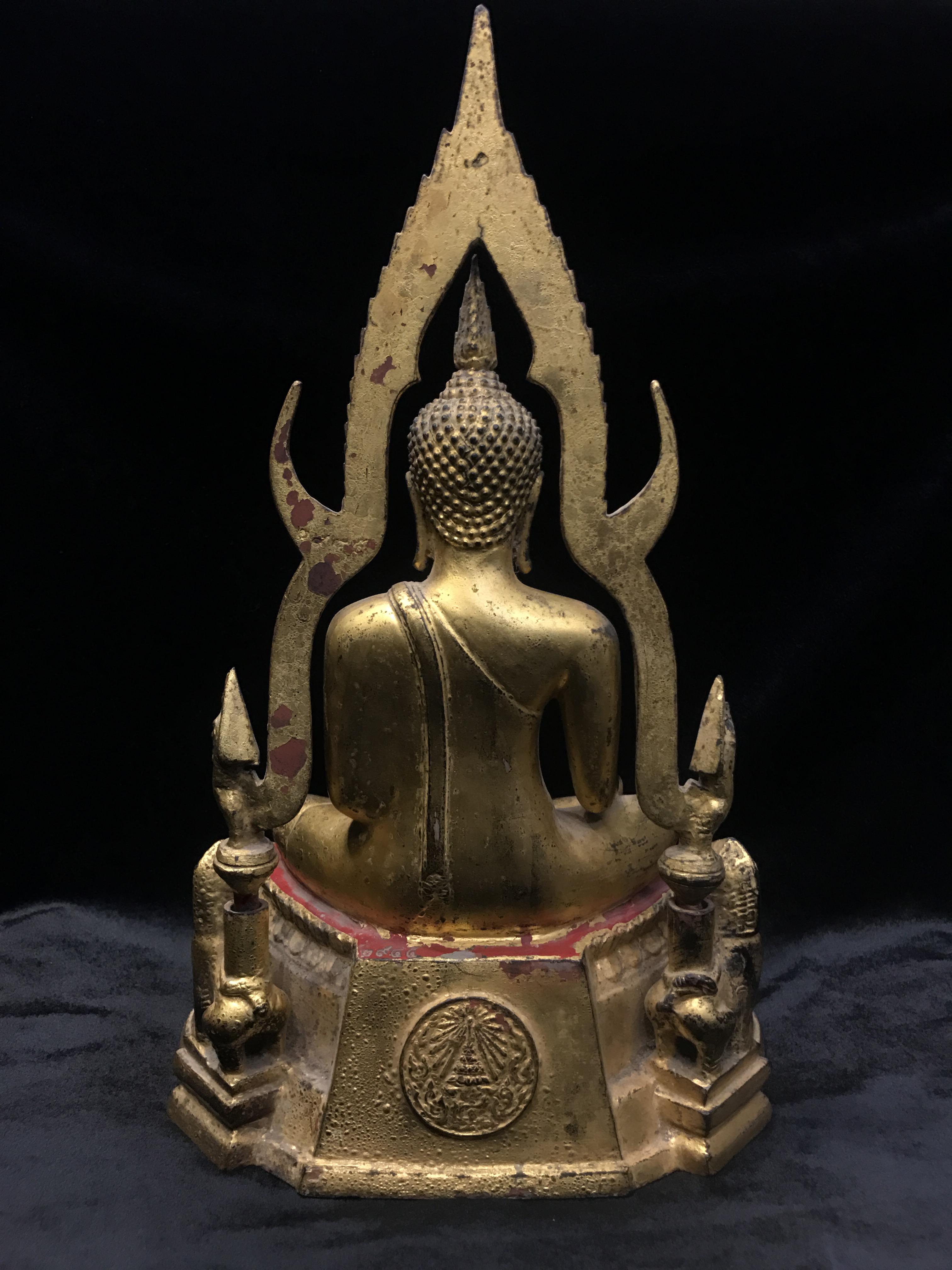 พระพุทธชินราช มวก. วัดเบญจมบพิตร ปี 2519 หน้าตัก 5.9 นิ้ว หล่อดินไทย ปิดทองเดิม(ในหลวงรัชกาลที่9และราชินีเสด็จฯเททอง)