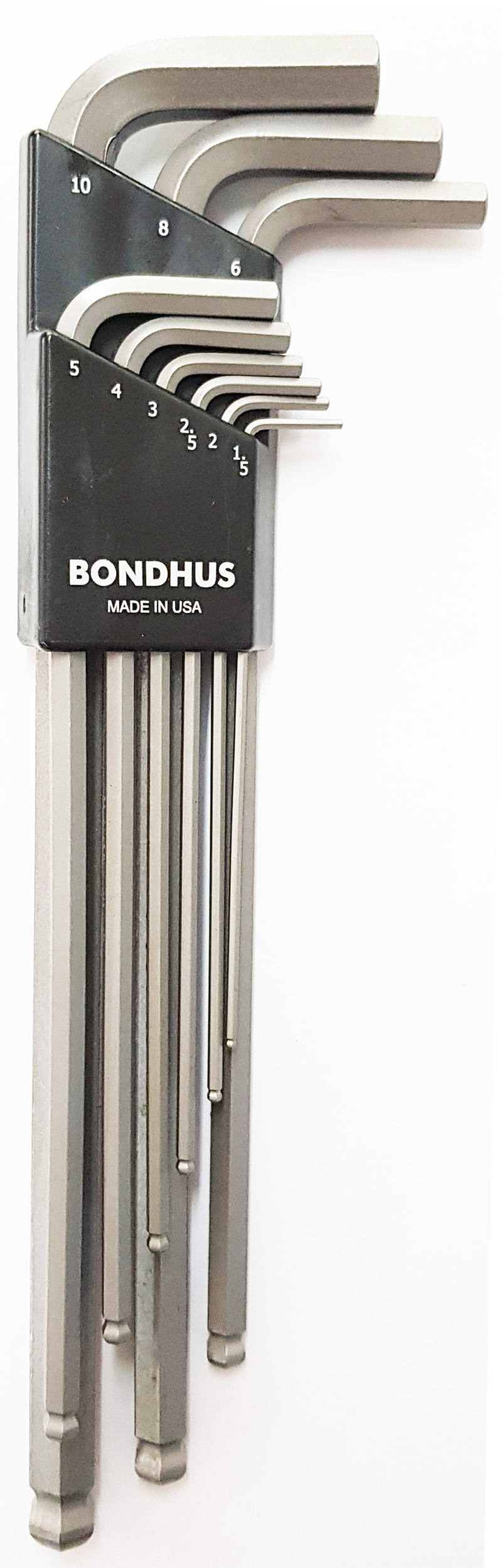 ชุดประแจหกเหลี่ยมตัวแอลหัวบอล 9 ชิ้น (มิล) แบบยาวพิเศษ No. 17699 : BONDHUS