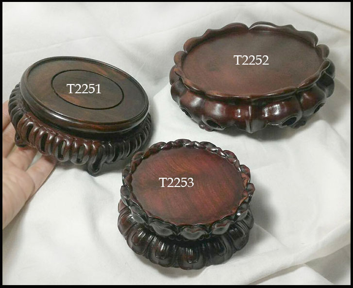 กี๋หรือฐานไม้สไตล์จีน ท๊อปกลม 9.3CM