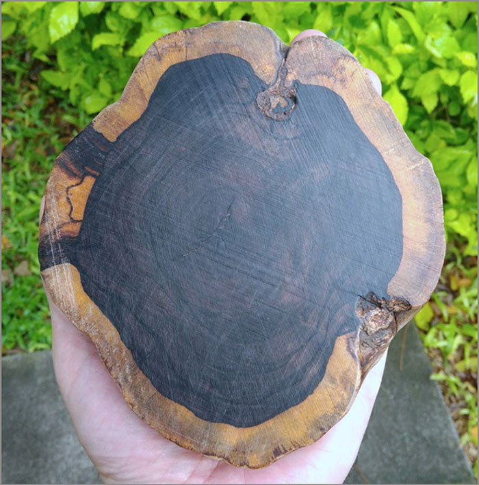 ฐานไม้มะเกลือ(African Ebony) หนา3cm แบบที่2(ตัวอย่าง)