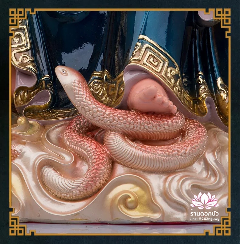 เฮี่ยนเที้ยนซ่งเต่ ตั่วเหล่าเอี๊ย หรือเจ้าพ่อเสือ ปางประทับนั่งเหยียบงูและเต่า ขนาด 12/16/19 นิ้ว