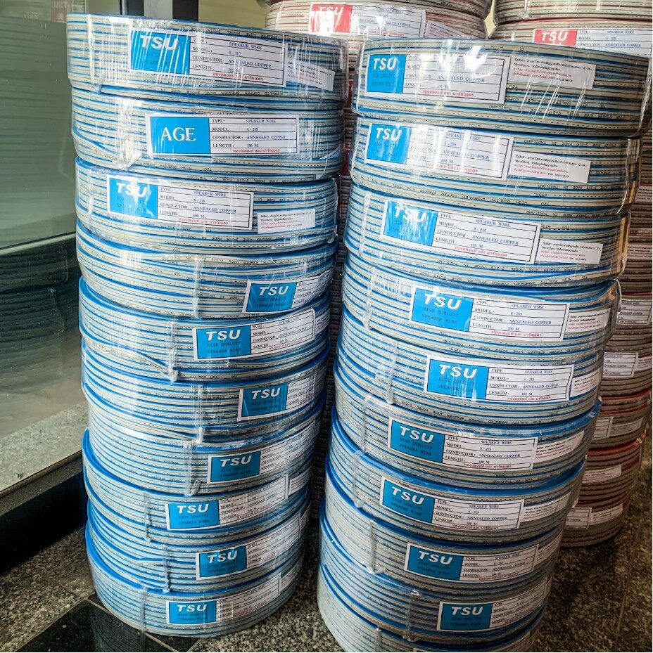 สายลำโพง DC VFF 2*1.5 ความยาว 100ม. / 50ม. TSU สายอ่อน 2X1.5 สายไฟ