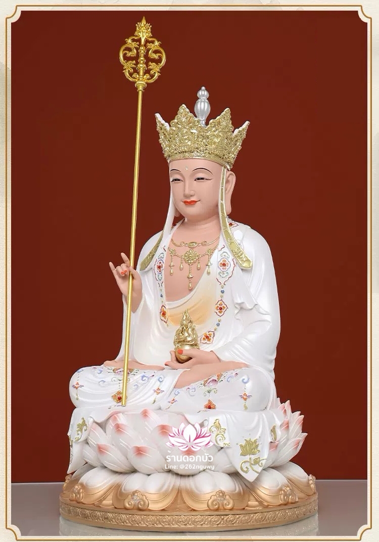 พระพุทธเจ้า (พระยูไล) พระโพธิสัตว์กวนอิม (กวนอิมผ่อสัก) พระมหาสถามปราปต์โพธิสัตว์ (ไต่ซีจี่ผ่อสัก) งานเรซิ่น ขนาด 12/16/19 นิ้ว