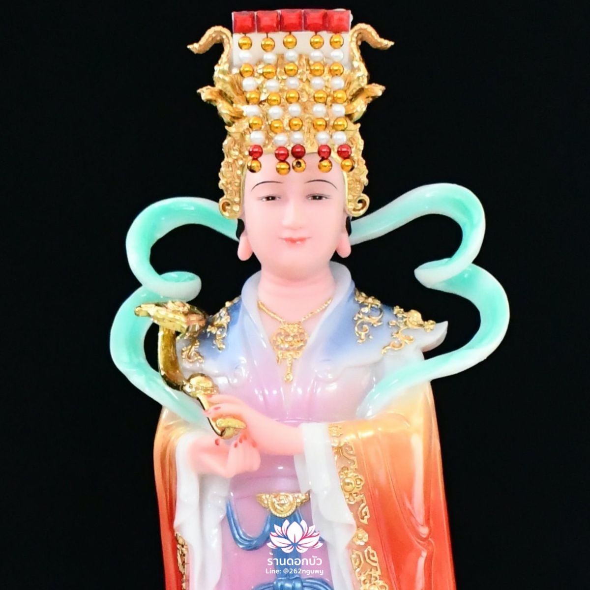 หม่าโจ้ว ม่าจ้อโป๋ เทียนส่งเซ่งโบ้ เทียนโหวเซี่ยบ้อ ปางยืน งานหินอ่อน ขนาด 12/16/19/26 นิ้ว