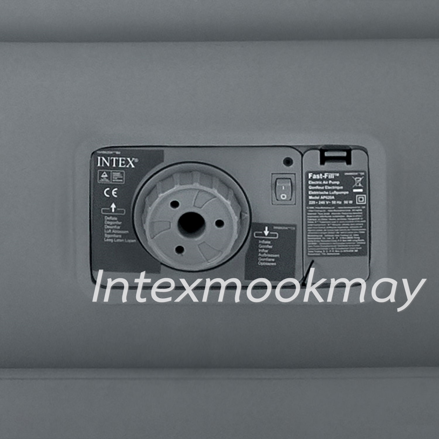 Intex 64906 PremAire Queen Size สีเทา ขนาด 5 ฟุต ปั๊มลมในตัว