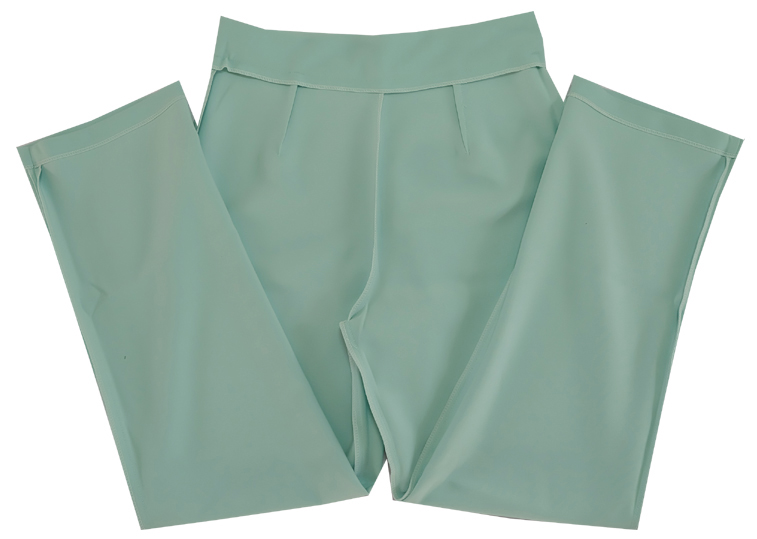 กางเกงขากระบอกเอวสูง ผ้าฮานาโกะ สีเขียวมิ้น Size S M L XL สำเนา