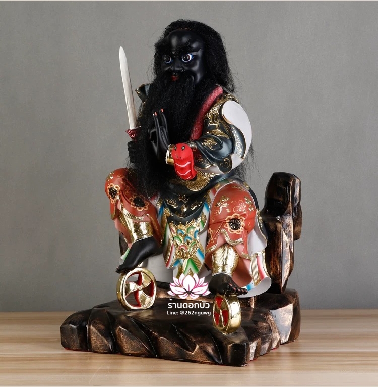 หวดจูเซ่งกุ๊น 3 พี่น้อง ฮวบจู่กง หรือ เตียวกงเสงกุ้น เชี่ยวกงเสงกุน (เขียว) และอั่งกงเสงกุ้น (แดง) ขนาด 19 นิ้ว